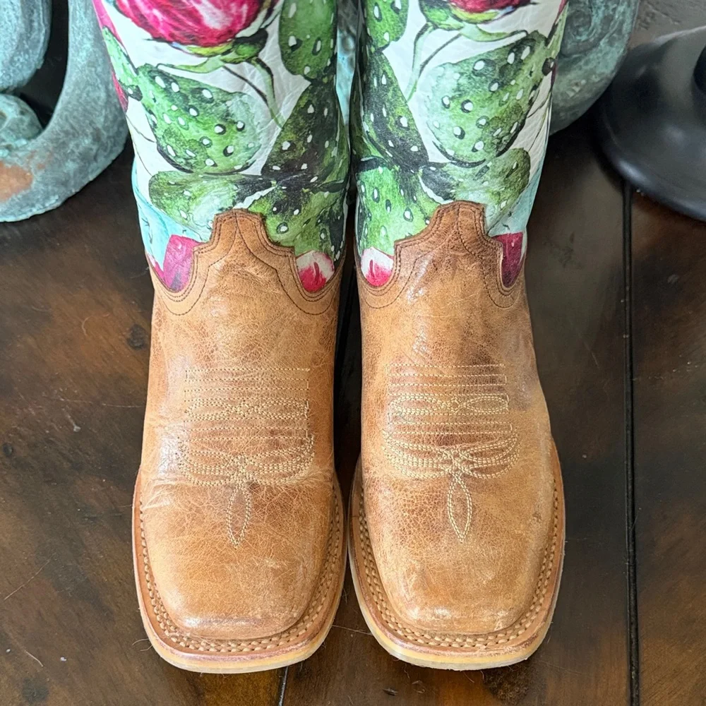 TIN HAUL Floral Cactus Cactilicious cowboy western boots 6.5 - Picture 3 of 8